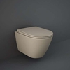 Sanitario WC Sospeso Senza Brida con Sedile Ammortizzato - Cappuccino Opaco - Hudson Reed x RAK Feeling