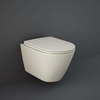 Sanitario WC Sospeso Senza Brida con Sedile Ammortizzato - Greige Opaco - Hudson Reed x RAK Feeling
