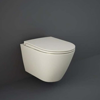 Sanitario WC Sospeso Senza Brida con Sedile Ammortizzato - Greige Opaco - Hudson Reed x RAK Feeling