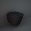 Sanitario WC Sospeso Senza Brida con Sedile Ammortizzato - Nero Opaco - Hudson Reed x RAK Feeling