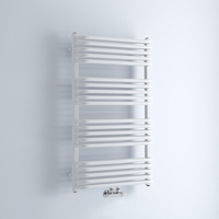 Scaldasalviette Curvo con Attacco Centrale - Bianco - 1000mm x 600mm - 1157 Watt