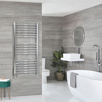 Scaldasalviette Curvo Cromato - Termoarredo Bagno Varie Dimensioni - Kent