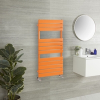 Scaldasalviette di Design con Pannelli Piatti - Arancione (Sunset Orange) - Lustro