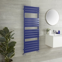 Scaldasalviette di Design con Pannelli Piatti - Blu (Deep Sea Blue) - Lustro
