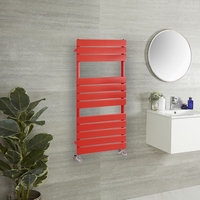 Scaldasalviette di Design con Pannelli Piatti - Rosso (Siamese Red) - Lustro