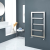 Scaldasalviette di Design Finitura - Acciaio Inossidabile Satinato - 880mm x 500mm - Eclipse