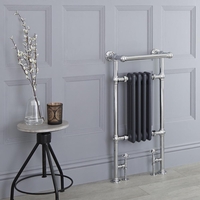 Scaldasalviette di Design Tradizionale - Termoarredo Bagno Antracite - 930 x 450mm - 437 Watt - Elizabeth