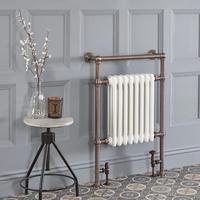 Scaldasalviette di Design Tradizionale - Termoarredo Bagno Bronzo Lucidato - 930 x 620mm - 669 Watt - Elizabeth