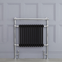 Scaldasalviette di Design Tradizionale - Termoarredo Bagno Nero - 930 x 790mm - 944 Watt - Elizabeth