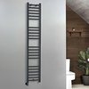 Scaldasalviette Elettrico Antracite - 300mm x 1600mm - con Elemento Semplice Cablato e Copricavo - Artle - ECOSO by Hudson Reed