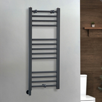 Scaldasalviette Elettrico Antracite - 400mm x 1000mm - con Elemento Semplice Cablato e Copricavo - Artle - ECOSO by Hudson Reed