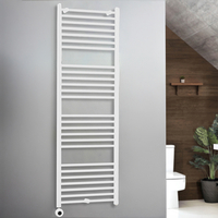 Scaldasalviette Elettrico con Elemento Riscaldante Termostatico con Presa Elettrica - 1800mm x 600mm - Bianco – Ive - ECOSO by Hudson Reed
