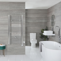 Scaldasalviette Elettrico Cromato - Disponibile in Diverse Dimensioni e Scelta di Elemento Elettrico - Opzione con o senza Copricavo - Kent