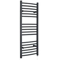 Scaldasalviette Elettrico Curvo - Termoarredo Bagno Antracite - 300W - 1200 x 500mm – Artle