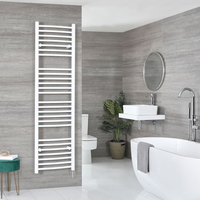 Scaldasalviette Elettrico Curvo con Elemento Termostatico 1000W e Copri Cavi - Bianco - 1800 x 500mm