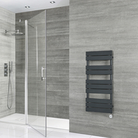 Scaldasalviette Elettrico di Design Antracite con Elemento Termostatico - Pannelli Piatti - 975 x 450mm - Lustro