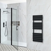 Scaldasalviette Elettrico di Design Nero - Scelta di Misure,  Elemento Riscaldante e Copricavo - Lustro