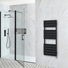 Scaldasalviette Elettrico di Design Nero con Elemento Termostatico - Pannelli Piatti - 1200 x 450mm - Lustro