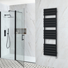 Scaldasalviette Elettrico di Design Nero con Elemento Termostatico - Pannelli Piatti - 1500 x 450mm - Lustro