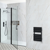 Scaldasalviette Elettrico di Design Nero con Elemento Termostatico - Pannelli Piatti - 600 x 400mm - Lustro