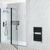 Scaldasalviette Elettrico di Design Nero con Elemento Termostatico - Pannelli Piatti - 600 x 400mm - Lustro