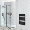 Scaldasalviette Elettrico di Design Nero con Elemento Termostatico - Pannelli Piatti - 825 x 450mm - Lustro