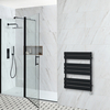 Scaldasalviette Elettrico di Design Nero con Elemento Termostatico - Pannelli Piatti - 825 x 600mm - Lustro