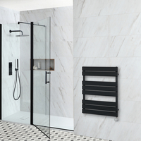 Scaldasalviette Elettrico di Design Nero con Elemento Termostatico - Pannelli Piatti - 825 x 600mm - Lustro