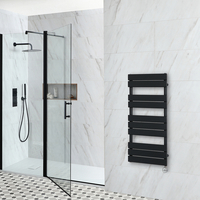 Scaldasalviette Elettrico di Design Nero con Elemento Termostatico - Pannelli Piatti - 975 x 450mm - Lustro