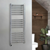 Scaldasalviette Elettrico Diritto Cromato - 1200mm x 500mm - con Elemento Termostatico Wi-Fi con Presa Elettrica - Kent - ECOSO by Hudson Reed