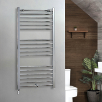 Scaldasalviette Elettrico Diritto Cromato - 1200mm x 600mm - con Elemento Semplice con Presa Elettrica - Kent - ECOSO by Hudson Reed