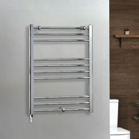 Scaldasalviette Elettrico Diritto Cromato - 800mm x 600mm - con Elemento Semplice con Presa Elettrica - Kent - ECOSO by Hudson Reed