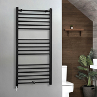 Scaldasalviette Elettrico Diritto Nero - 1200mm x 600mm - con Elemento Semplice Cablato - Nox - ECOSO by Hudson Reed