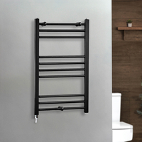 Scaldasalviette Elettrico Diritto Nero - 800mm x 500mm - con Elemento Semplice Cablato - Nox - ECOSO by Hudson Reed