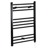 Scaldasalviette Elettrico Piatto 200W - Termoarredo Bagno Nero - 800 x 500mm - Nero