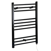 Scaldasalviette Elettrico Piatto 200W - Termoarredo Bagno Nero - 800 x 600mm - Nero