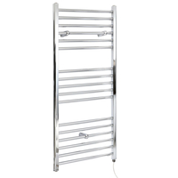 Scaldasalviette Elettrico Piatto 300W - Termoarredo Bagno Cromato - 1200 x 400mm - Kent