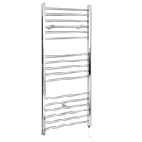 Scaldasalviette Elettrico Piatto 300W - Termoarredo Bagno Cromato - 1200 x 500mm - Kent