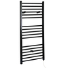 Scaldasalviette Elettrico Piatto 300W - Termoarredo Bagno Nero - 1200 x 400mm - Nero