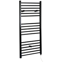 Scaldasalviette Elettrico Piatto 300W - Termoarredo Bagno Nero - 1200 x 500mm - Nero