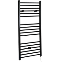 Scaldasalviette Elettrico Piatto 300W - Termoarredo Bagno Nero - 1200 x 600mm - Nero