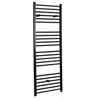 Scaldasalviette Elettrico Piatto 600W - Termoarredo Bagno Nero - 1600 x 600mm - Nero
