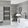 Scaldasalviette Elettrico Piatto con Elemento Termostatico 600W - Nero Opaco - 1200 x 500mm - Nero