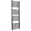 Scaldasalviette Elettrico Piatto Nero - 600mm x 400mm - Senza Copri Cavi - Elemento Elettrico Semplice