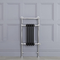 Scaldasalviette Elettrico Tradizionale - Termoarredo Bagno 400W - Nero - 930 x 450mm - Elizabeth