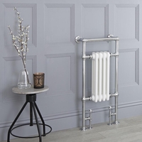 Scaldasalviette Elettrico Tradizionale - Termoarredo Bagno Bianco - 930 x 452mm - 430 Watt - Elizabeth