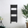 Scaldasalviette Misto di Design Nero con Pannelli Piatti - 1200 x 450mm - Lustro