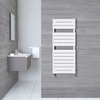 Scaldasalviette Moderno con Pannelli Piatti - Termoarredo Bagno Bianco - 1213 x 500mm - 722 Watt - Elgin