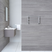 Scaldasalviette Moderno con Ripiano Porta-Salviette - Termoarredo Bagno Cromato - 294 x 532mm - 165 Watt - Duchessa
