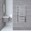 Scaldasalviette Moderno Piatto a Scaletta - Termoarredo Bagno Cromato - 1200 x 600mm - 326 Watt - Eton